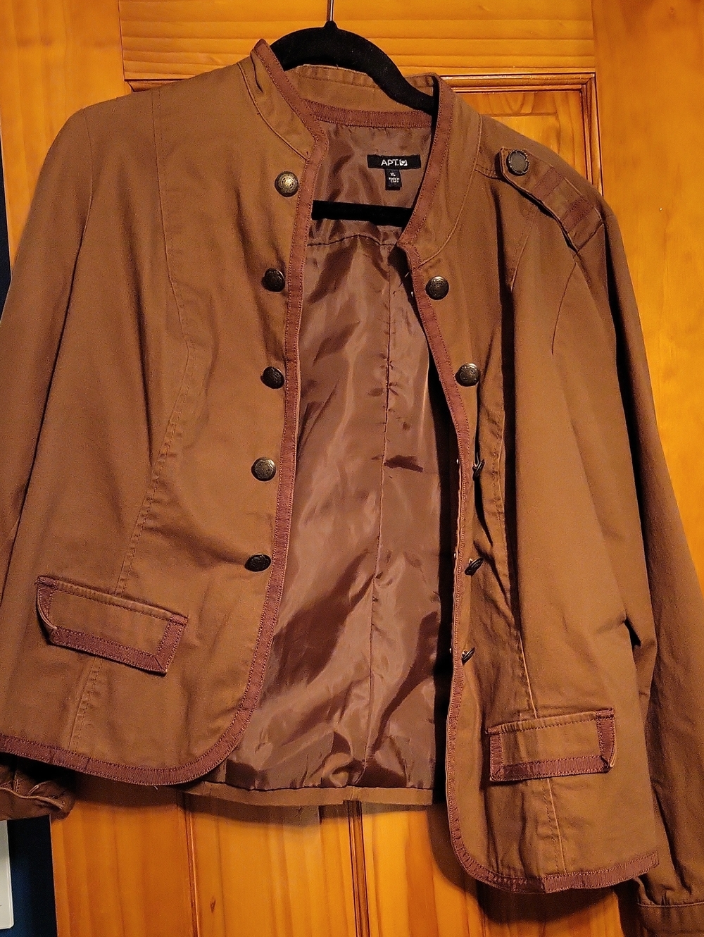 Apt. 9 Womens Olive-Brown Military-Inspired Field Jacket